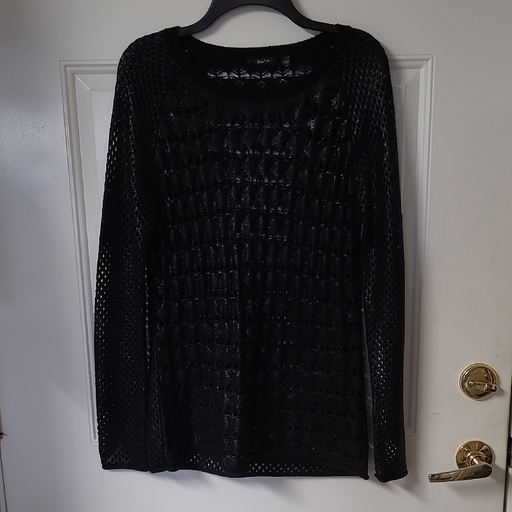 Dex Black Mesh Sweater